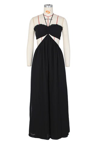 Halter Cutout Wide-Leg Jumpsuit