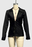 Leopard Print Tie-Front Blouse