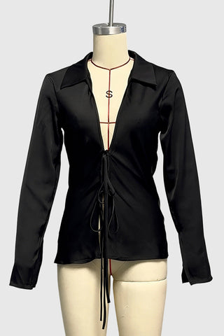 Leopard Print Tie-Front Blouse