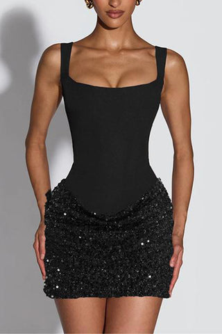 Sequin-Trimmed Night Out Dress