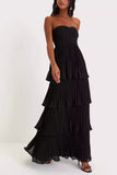 Strapless Tiered Maxi Dress