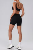 High-Waisted Laser Cut Casual Shorts