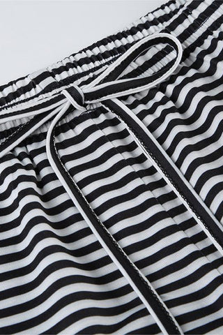 Striped Casual Drawstring Pants