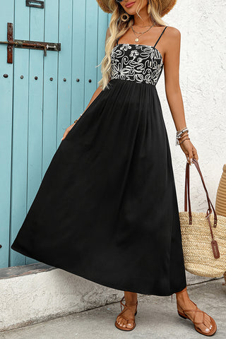 Strappy Printed Midi Dress