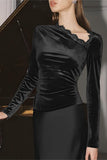 Asymmetric Long-Sleeve Blouse