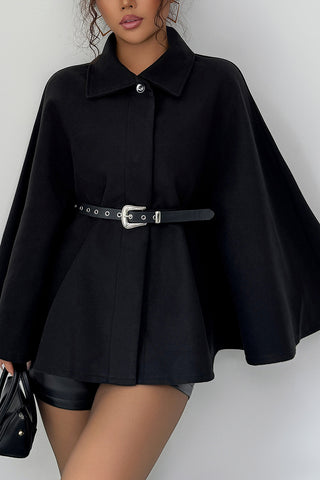 Single-Button Cape Jacket