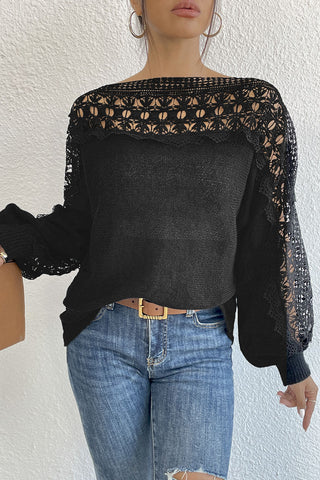 Lace Detail Knit Blouse