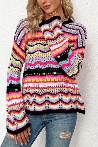 Vibrant Multi-Pattern Sweater