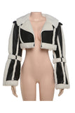 Cropped Shearling Trim Jacket