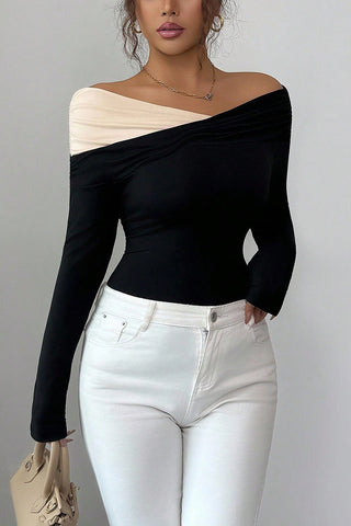 Off-Shoulder Ruched T-Shirt