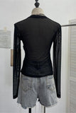 Distressed Denim Patchwork T-Shirt