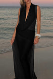Draped Halter Neck Casual Dress