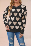 Heart Pattern Knit Sweater