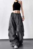 Gingham Wide-Leg Pants