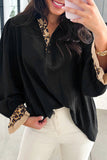 Dynamic Leopard-Trim Blouse