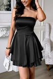 Strapless Layered Flare Dress