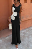 Sleeveless Floral Detail Maxi Dress