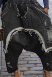 Distressed Harem Boyfriend Jeans