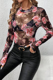 Floral Sheer Long-Sleeve Top