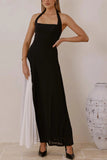 Elegant Two-Tone Casual Dress