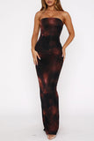 Strapless Floral Maxi Dress