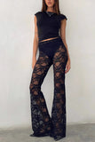 Sheer Lace Casual Pants