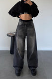Trendy Wide Leg Denim Jeans