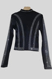 Rhinestone Long Sleeve Blouse