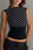 Polka Dot Sleeveless Tank Top