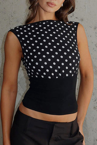 Polka Dot Sleeveless Tank Top