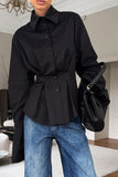 Button-Up Long Sleeve Blouse