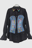 Embellished Corset Detail Blouse