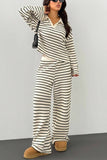 Striped Knit Pants Set with Top