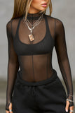 Sheer Mesh Long Sleeve Top