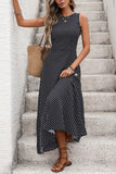 Sleeveless Polka Dot Maxi Dress