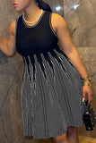 Sleeveless Striped Casual Dress