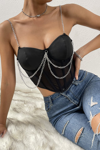 Chain Embellished Bustier Camisole