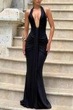 Halter Neck Evening Dress