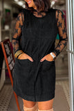 Corduroy Pinafore Mini Dress