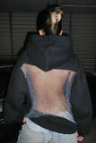 Hooded Sweatshirt with Mesh Back Design