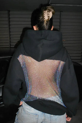 Hooded Sweatshirt with Mesh Back Design