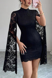 Elegant Lace Sleeve Mini Dress
