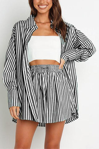 Striped Shirt and Short Set