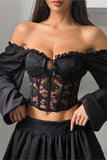 Lace-Up Long Sleeve Top