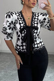 Bow-Tied Patterned Blouse