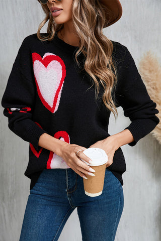 Heart Patterned Sweater