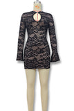 Lace Cutout Mini Dress