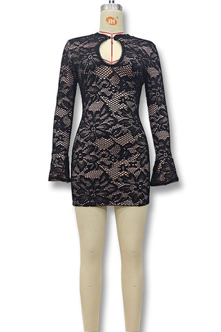 Lace Cutout Mini Dress