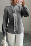 Ruffled Button-Front Blouse