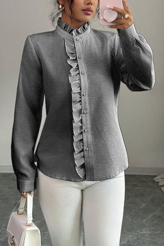 Ruffled Button-Front Blouse